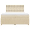 Boxspringbett mit Matratze Creme 200x200 cm Stoff