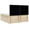 Boxspringbett mit Matratze Creme 200x200 cm Stoff