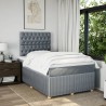 Boxspringbett mit Matratze Hellgrau 120x200 cm Stoff