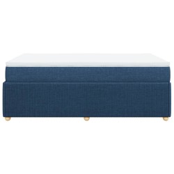 Boxspringbett mit Matratze Blau 120x190 cm Stoff