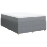 Boxspringbett mit Matratze Hellgrau 140x190 cm Stoff