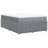 Boxspringbett mit Matratze Hellgrau 140x190 cm Stoff