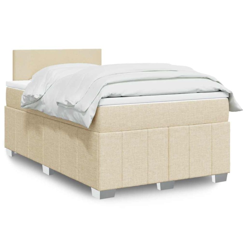 Boxspringbett mit Matratze Creme 120x200 cm Stoff