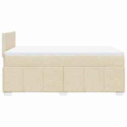 Boxspringbett mit Matratze Creme 120x200 cm Stoff