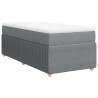 Boxspringbett mit Matratze Hellgrau 100x200 cm Stoff