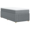 Boxspringbett mit Matratze Hellgrau 100x200 cm Stoff