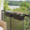 Pflanzkasten mit Haken 2 Stk. Schwarz Poly Rattan