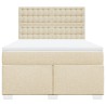 Boxspringbett mit Matratze Creme 140x200 cm Stoff