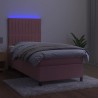 Boxspringbett mit Matratze & LED Rosa 80x200 cm Samt