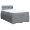 Boxspringbett mit Matratze Hellgrau 120x200 cm Stoff