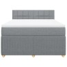 Boxspringbett mit Matratze Hellgrau 140x190 cm Stoff