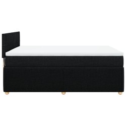 Boxspringbett mit Matratze Schwarz 140x190 cm Stoff