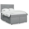 Boxspringbett mit Matratze Hellgrau 140x200 cm Stoff