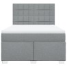 Boxspringbett mit Matratze Hellgrau 140x200 cm Stoff