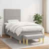 Boxspringbett mit Matratze Hellgrau 100x200 cm Stoff