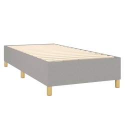 Boxspringbett mit Matratze Hellgrau 100x200 cm Stoff