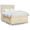 Boxspringbett mit Matratze Creme 140x200 cm Stoff