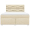 Boxspringbett mit Matratze Creme 180x200 cm Stoff