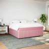 Boxspringbett mit Matratze Rosa 180x200 cm Samt