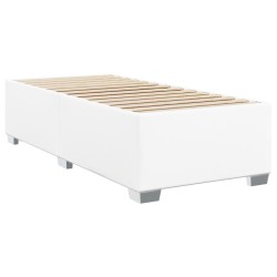 Boxspringbett mit Matratze Weiß 80x200 cm Kunstleder