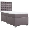 Boxspringbett mit Matratze Grau 100x200 cm Kunstleder