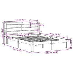 Bettgestell mit Kopfteil ohne Matratze 150x200 cm