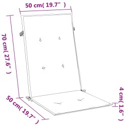 Hochlehner-Auflagen 2 Stk. Melange Weinrot 120x50x4 cm Stoff