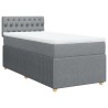 Boxspringbett mit Matratze Hellgrau 80x200 cm Stoff