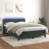 Boxspringbett mit Matratze & LED Dunkelgrün 140x190 cm Samt