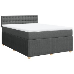 Boxspringbett mit Matratze Dunkelgrau 140x190 cm Stoff