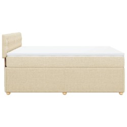 Boxspringbett mit Matratze Creme 140x200 cm Stoff