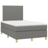 Boxspringbett mit Matratze & LED Dunkelgrau 120x200 cm Stoff