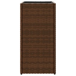 Pflanzkübel 2 Stk. Braun 30x30x60 cm Poly Rattan