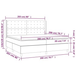 Boxspringbett mit Matratze Weiß 200x200 cm Kunstleder