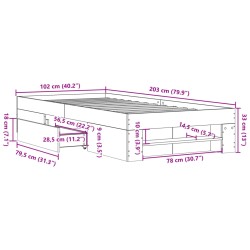 Bettgestell Betongrau 100x200 cm Holzwerkstoff