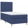 Boxspringbett mit Matratze & LED Blau 90x190 cm Stoff