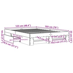 Bettgestell ohne Matratze Braun Eiche 120x190 cm Holzwerkstoff