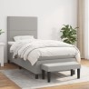 Boxspringbett mit Matratze Hellgrau 80x200 cm Stoff