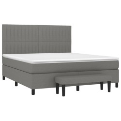 Boxspringbett mit Matratze Dunkelgrau 160x200 cm Stoff