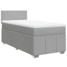 Boxspringbett mit Matratze Hellgrau 90x190 cm Stoff