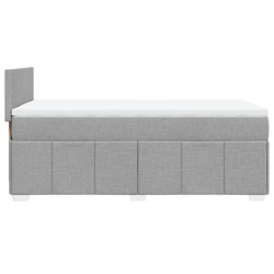 Boxspringbett mit Matratze Hellgrau 90x190 cm Stoff