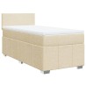 Boxspringbett mit Matratze Creme 90x200 cm Stoff