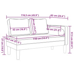 Chaiselongue mit Kissen Cappuccino Kunstleder