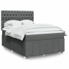 Boxspringbett mit Matratze Dunkelgrau 140x190 cm Stoff