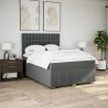 Boxspringbett mit Matratze Dunkelgrau 140x190 cm Stoff