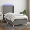 Boxspringbett mit Matratze & LED Dunkelgrau 80x200 cm Stoff