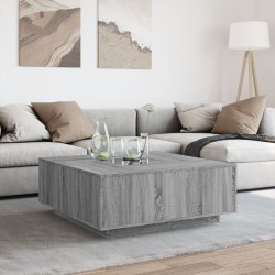 Couchtisch mit Infinity-LED Grau Sonoma 100x100x40 cm