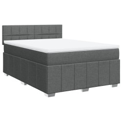 Boxspringbett mit Matratze Dunkelgrau 140x200 cm Stoff