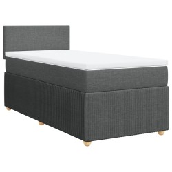 Boxspringbett mit Matratze Dunkelgrau 100x200 cm Stoff