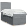 Boxspringbett mit Matratze Hellgrau 100x200 cm Stoff